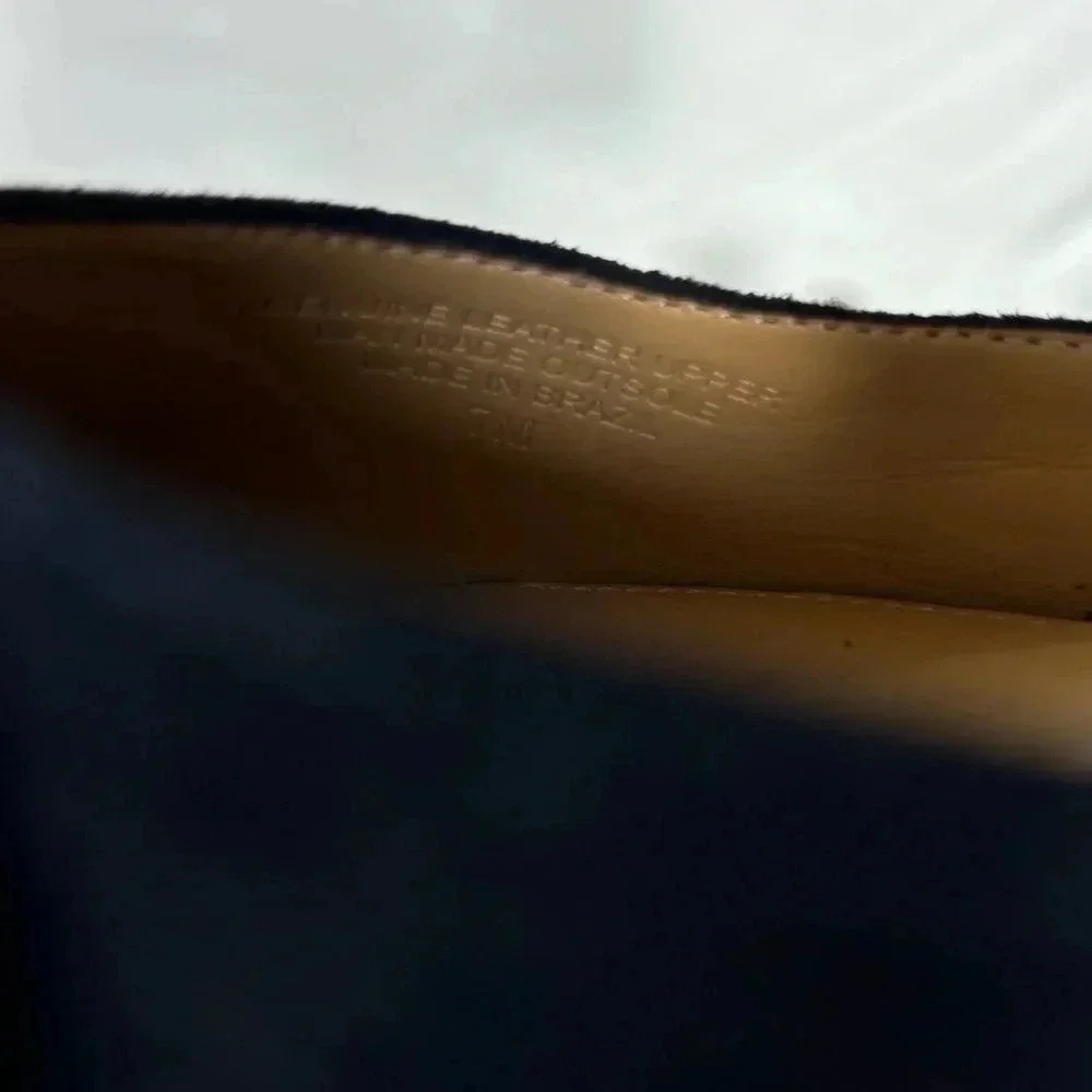 Talbots Wedges Size 7 Navy Laney Crisscross Suede Preppy Career City Timeless - Picture 4 of 9